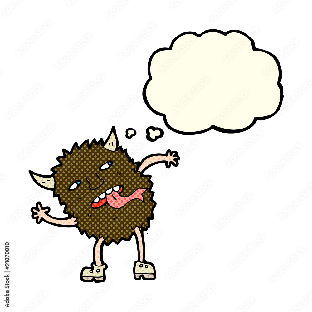 funny cartoon monster with thought bubble funny cartoon monster with thought bubble