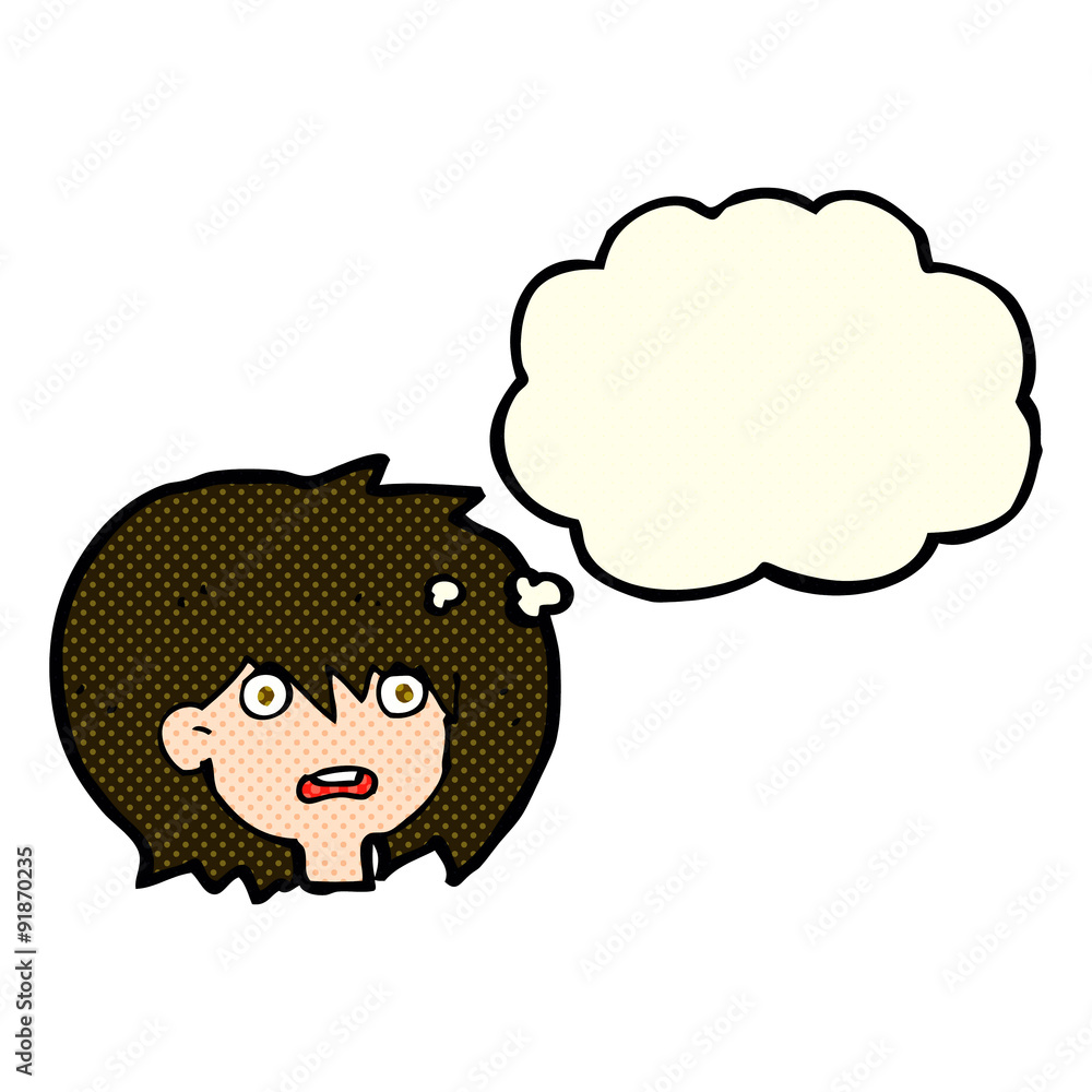 cartoon shocked expression with thought bubble cartoon shocked expression with thought bubble