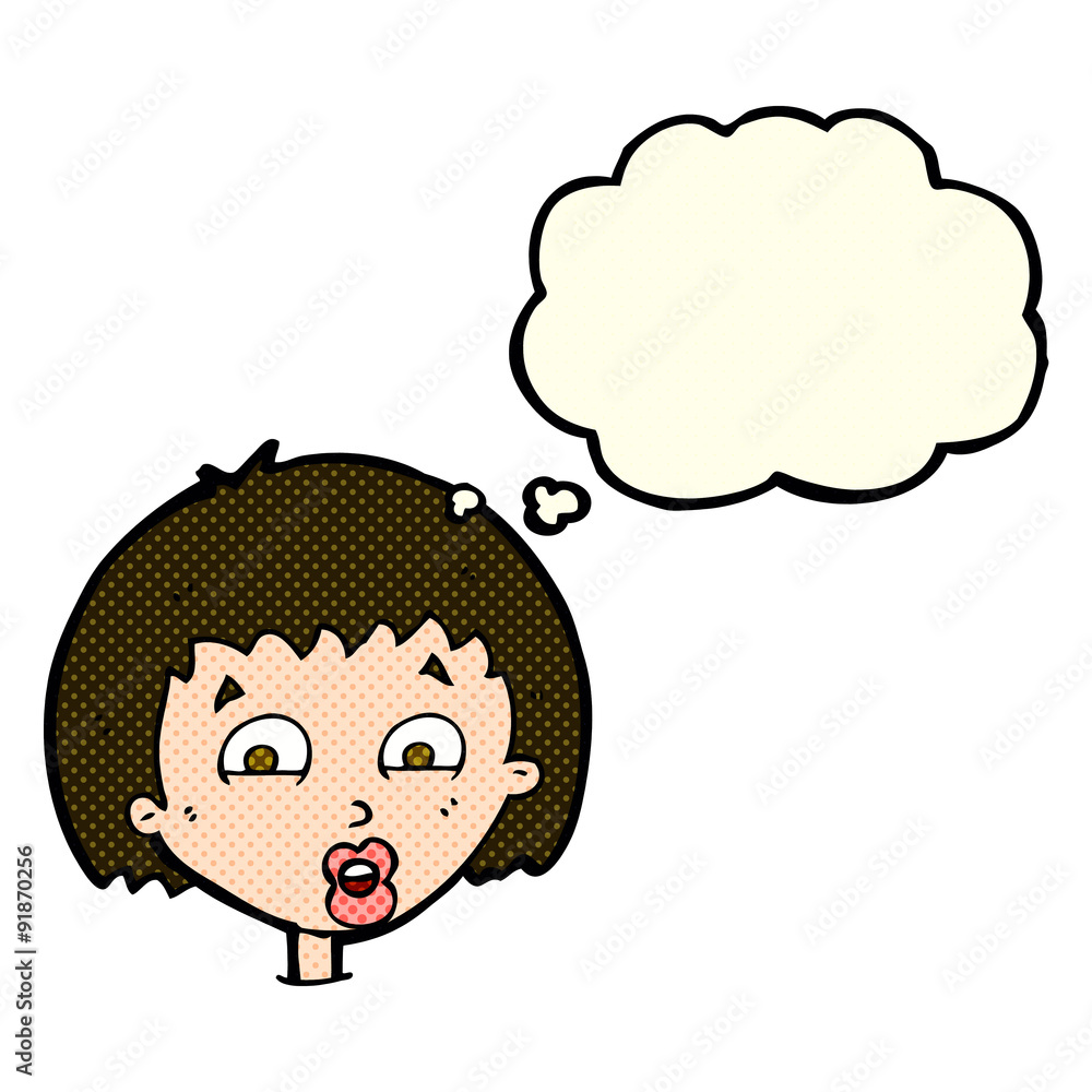 cartoon shocked expression with thought bubble cartoon shocked expression with thought bubble