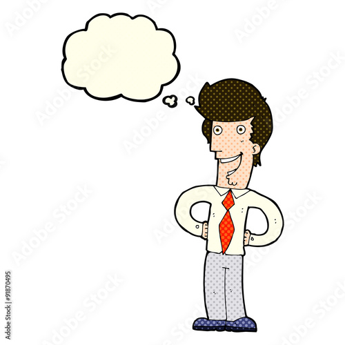 Wallpaper Mural cartoon happy man with thought bubble Torontodigital.ca