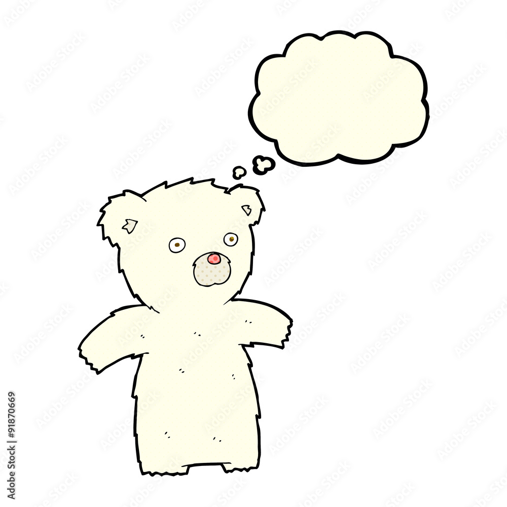 cartoon polar bear with thought bubble cartoon polar bear with thought bubble