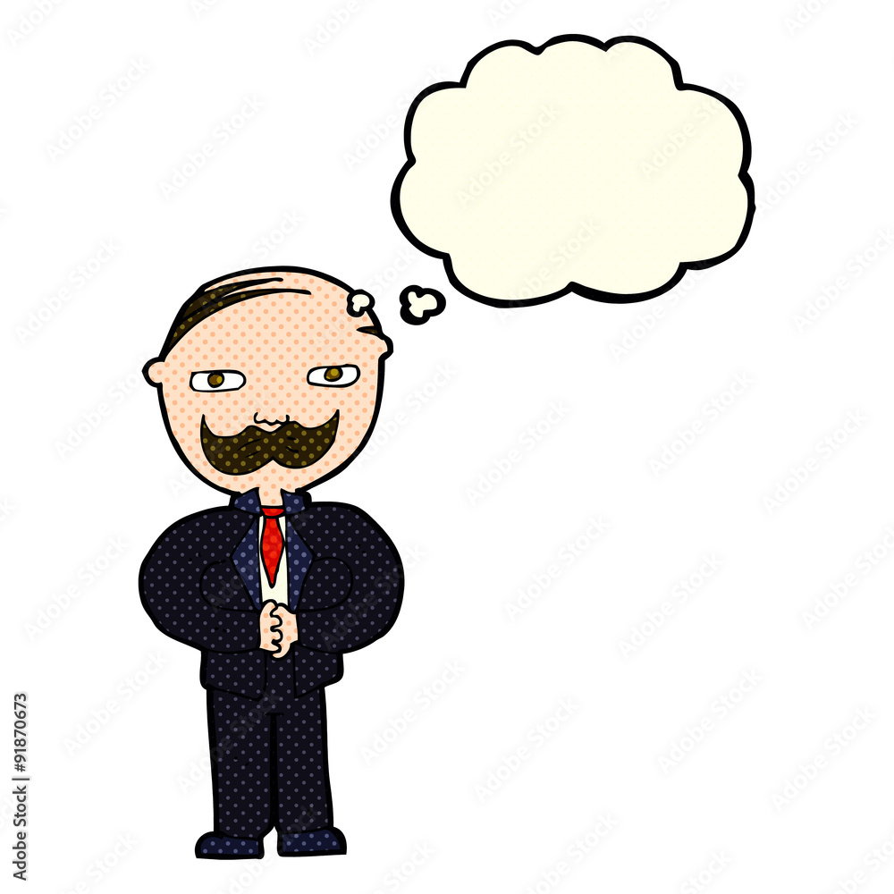 cartoon old man with mustache with thought bubble cartoon old man with mustache with thought bubble