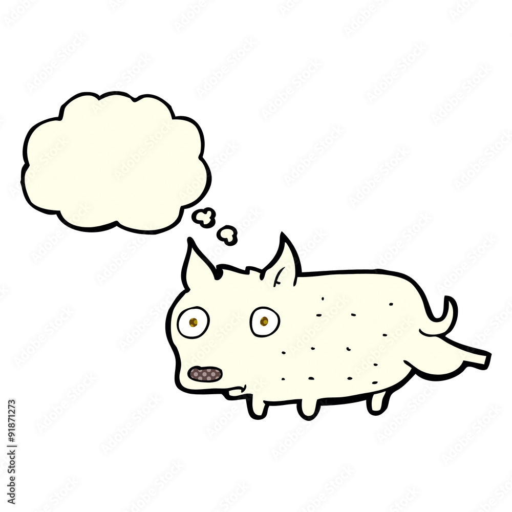 cartoon little dog cocking leg with thought bubble cartoon little dog cocking leg with thought bubble