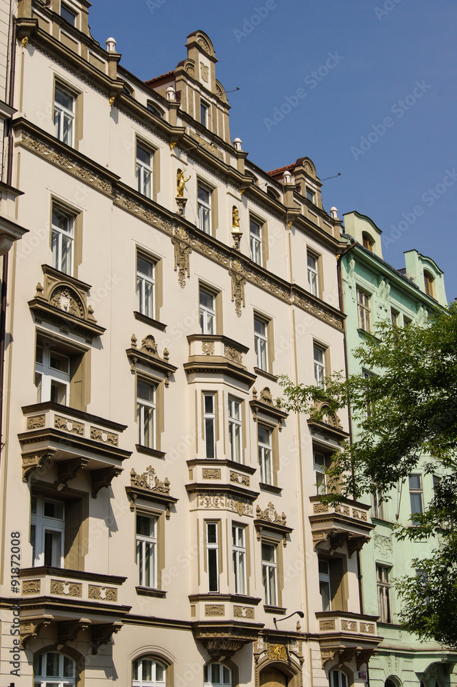 facade with balcony and bay window