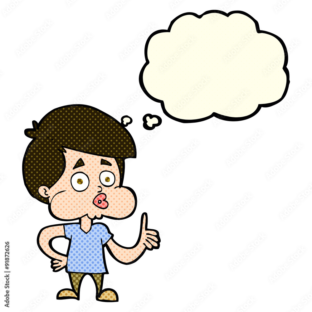 cartoon boy giving thumbs up with thought bubble cartoon boy giving thumbs up with thought bubble