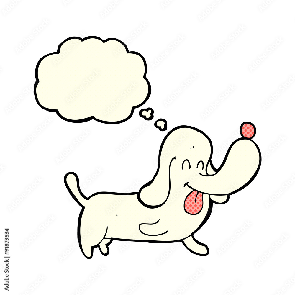 cartoon happy dog with thought bubble cartoon happy dog with thought bubble