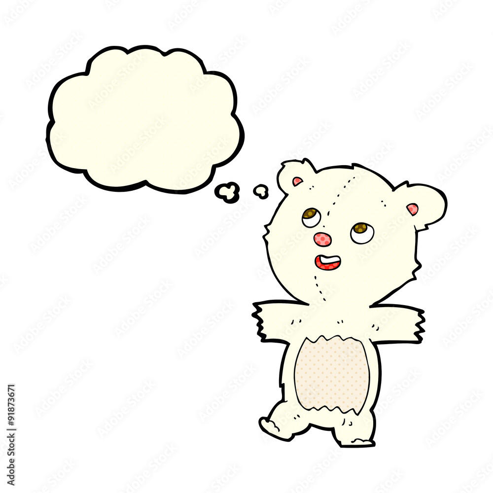 cartoon polar bear with thought bubble cartoon polar bear with thought bubble