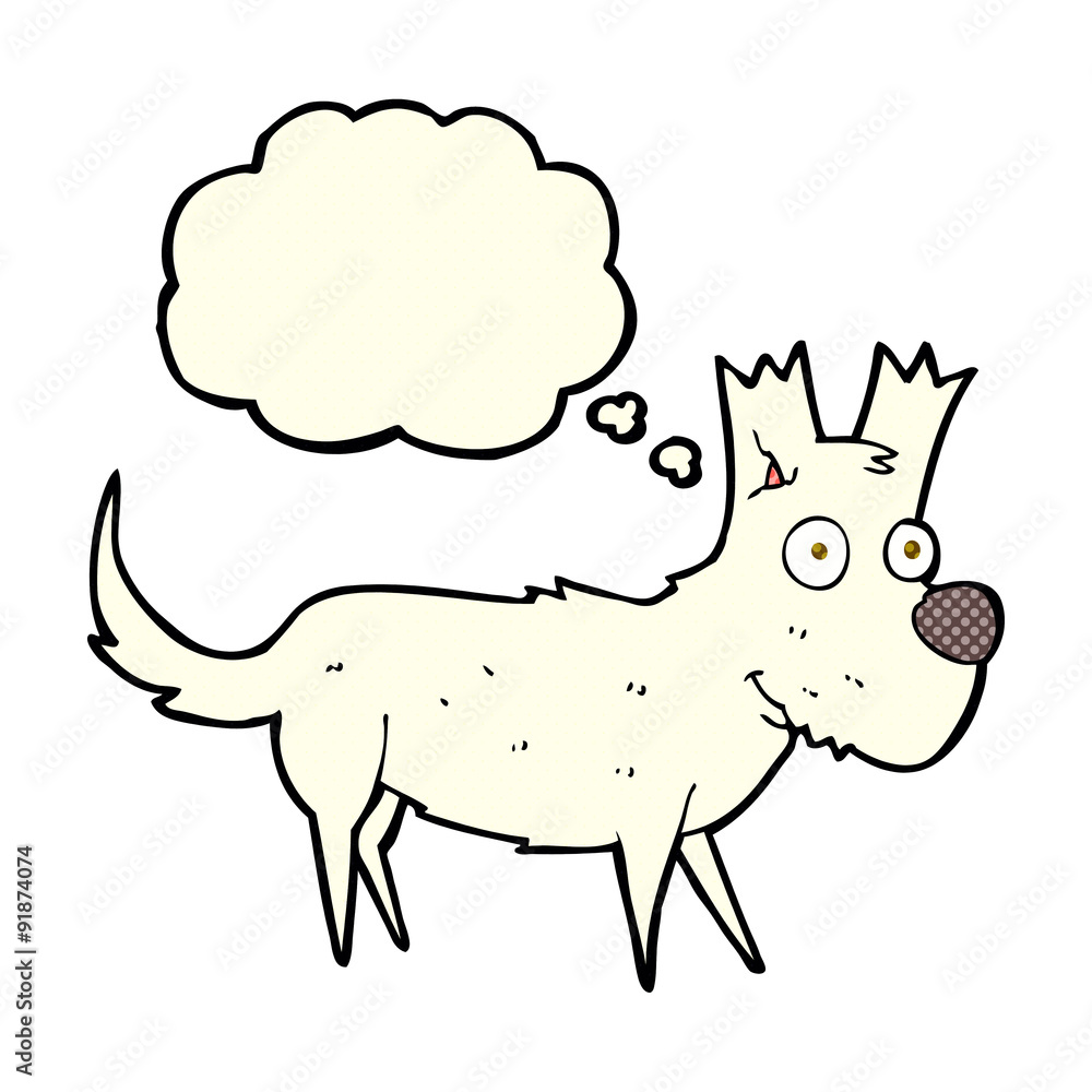 cartoon cute little dog with thought bubble cartoon cute little dog with thought bubble