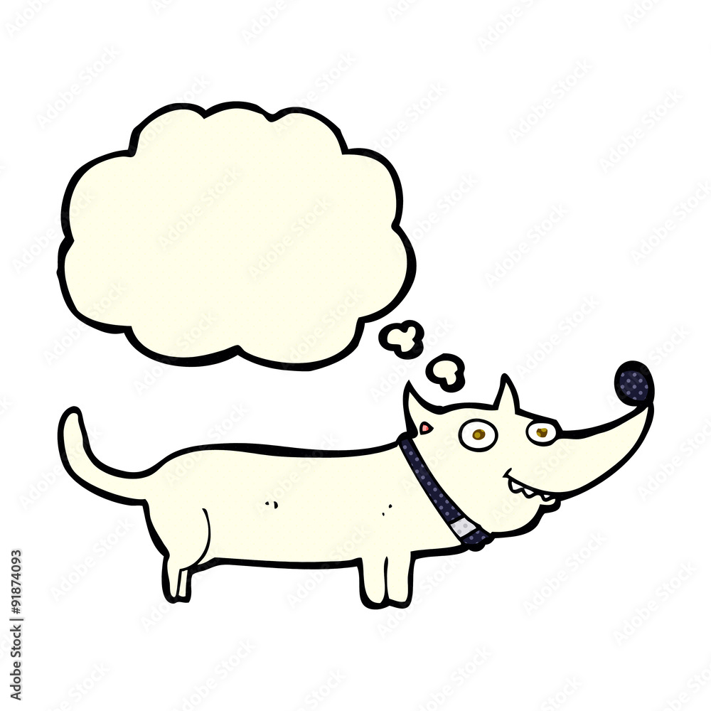 cartoon happy dog with thought bubble cartoon happy dog with thought bubble