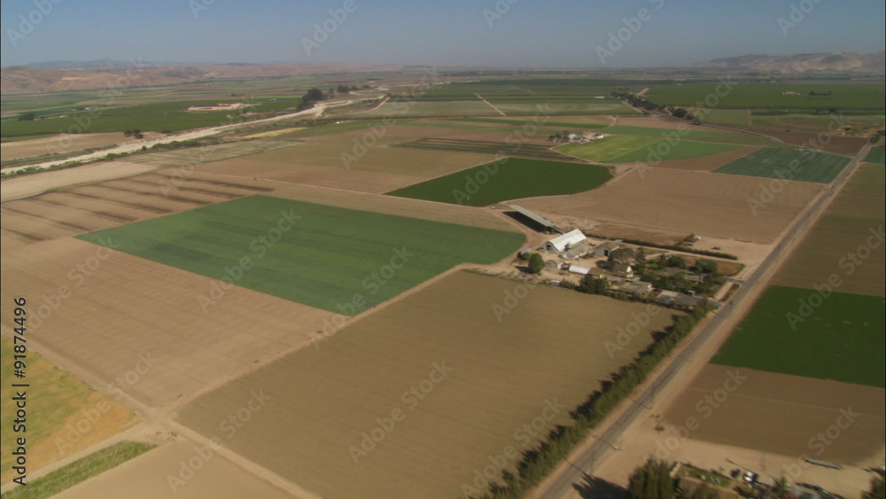 Helicopter aerial of farmland in the Salinas Valley, California. Helicopter aerial of farmland in the Salinas Valley, California.