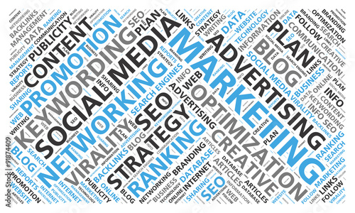 Social media marketing word cloud for content promotion #91874409