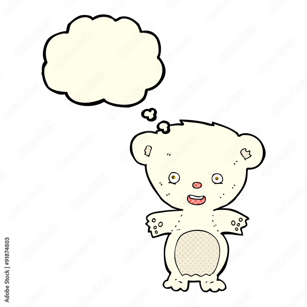 cartoon polar bear with thought bubble cartoon polar bear with thought bubble