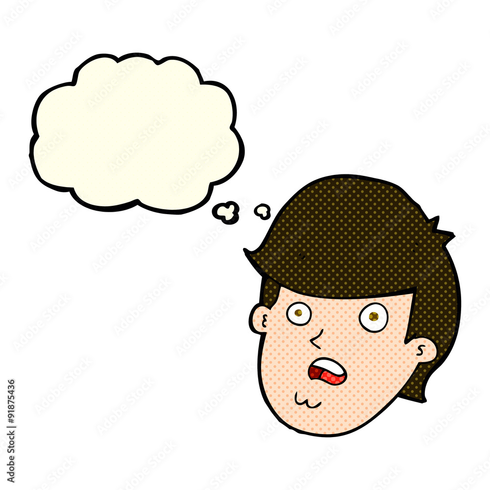 cartoon man with big chin with thought bubble cartoon man with big chin with thought bubble