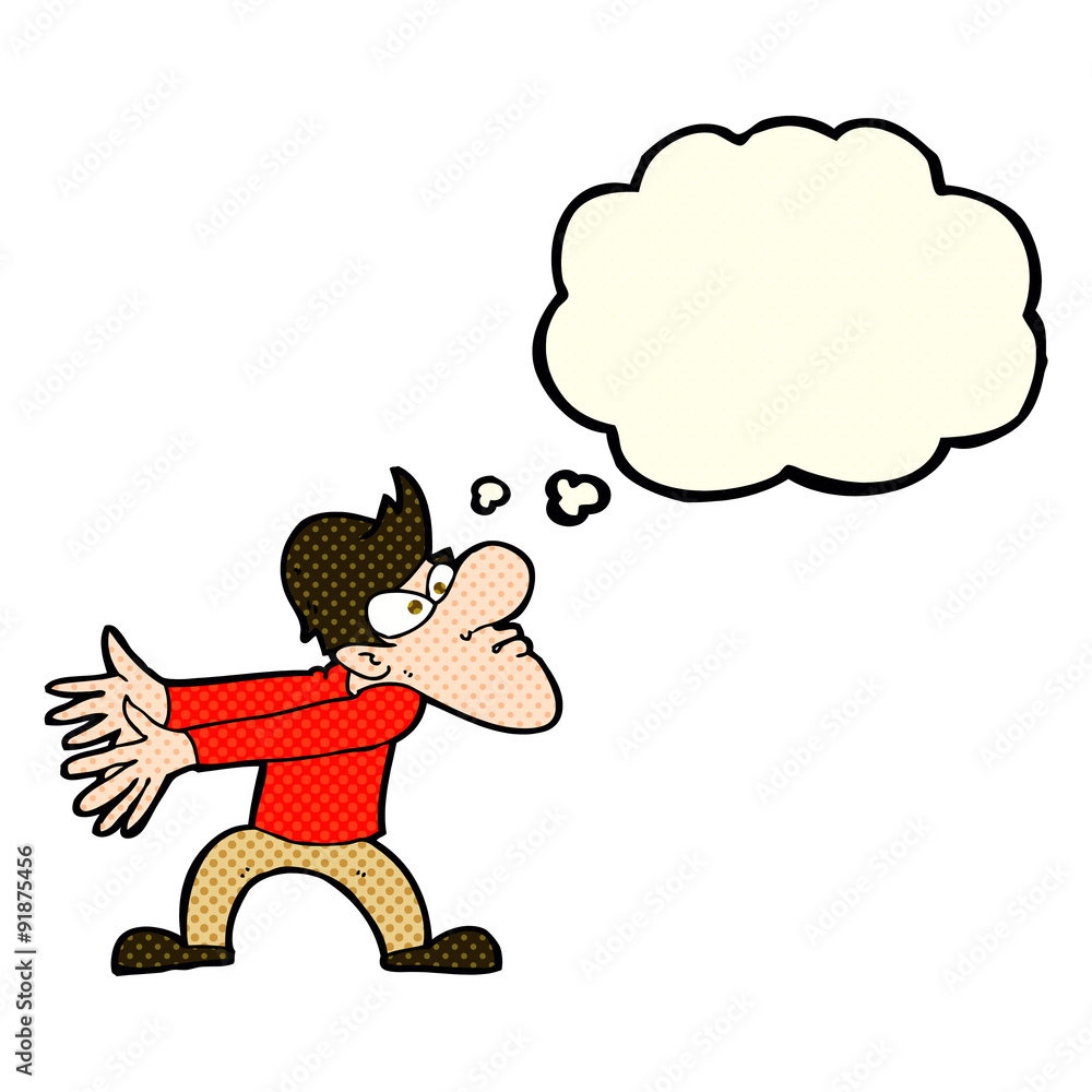 cartoon annoyed man gesturing with thought bubble cartoon annoyed man gesturing with thought bubble