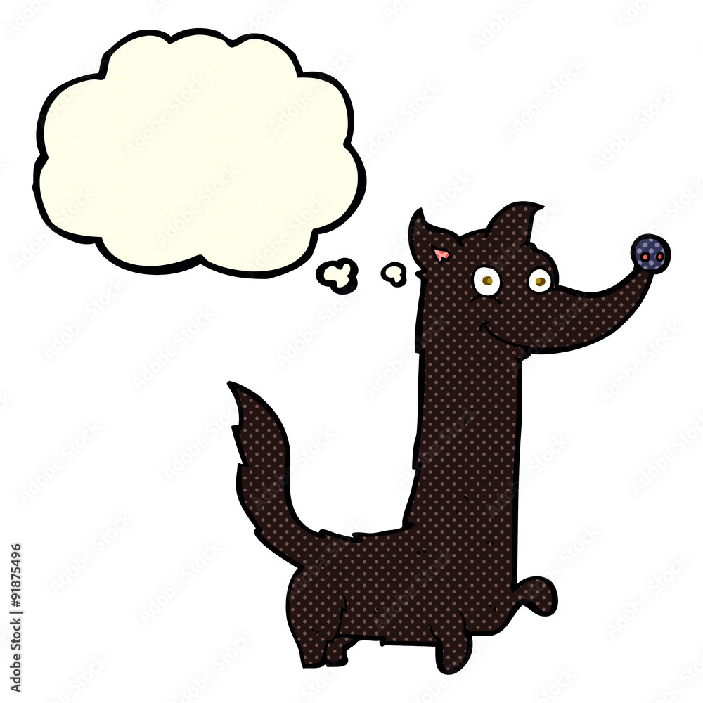 cartoon happy dog with thought bubble cartoon happy dog with thought bubble