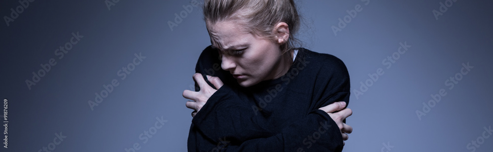 Fototapeta premium Skinny woman with mental illness