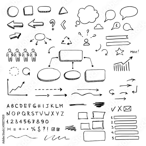 Hand drawn vector elements