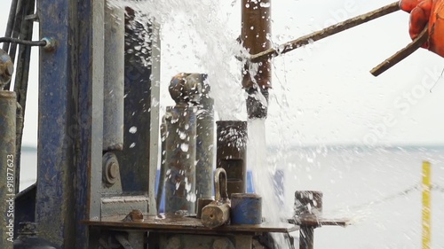 Wallpaper Mural water jet breaking out drill pipe slow motion Torontodigital.ca