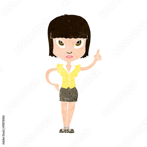 cartoon pretty girl with idea