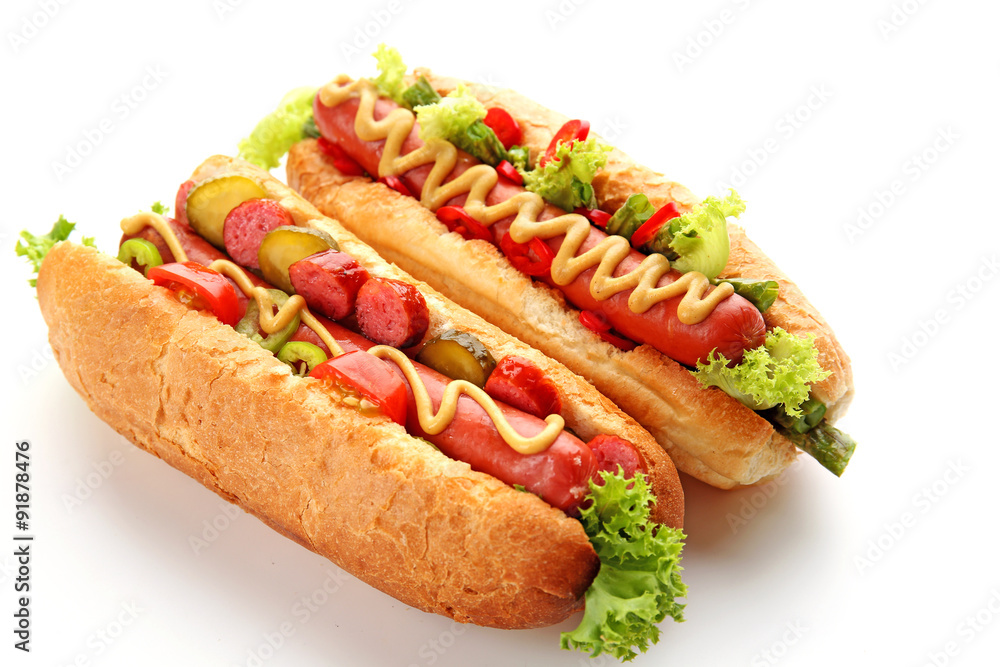 custom made wallpaper toronto digitalA pair of fresh hot dogs isolated on white