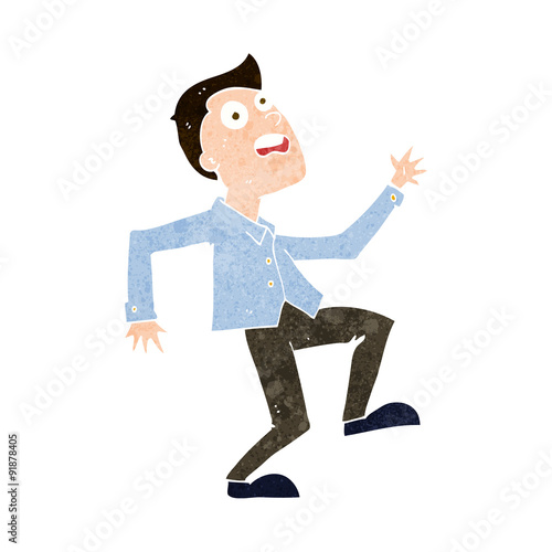 cartoon man panicking