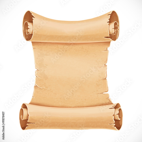 Big scroll of parchment for your design isolated on a white back