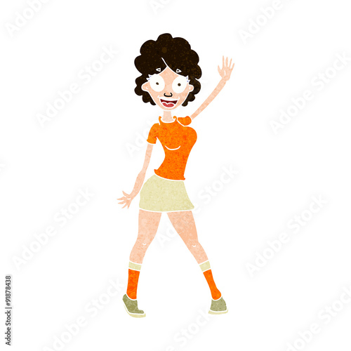cartoon woman dancing