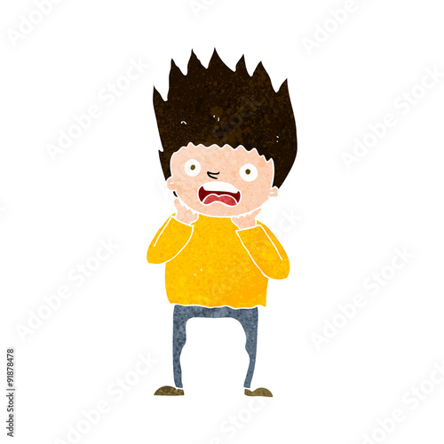 cartoon man panicking