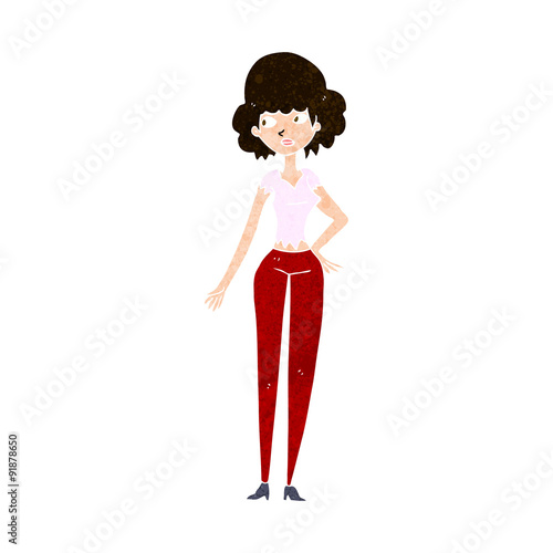 cartoon pretty woman