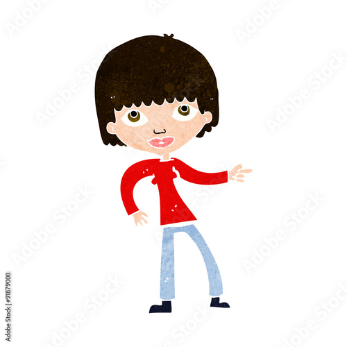 cartoon woman pointing