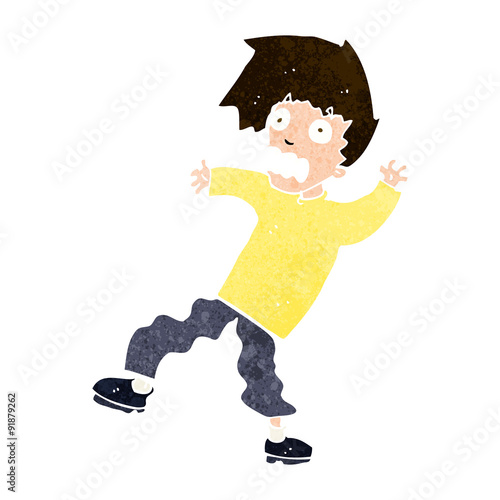 cartoon terrified man