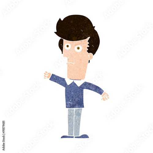 cartoon man punching