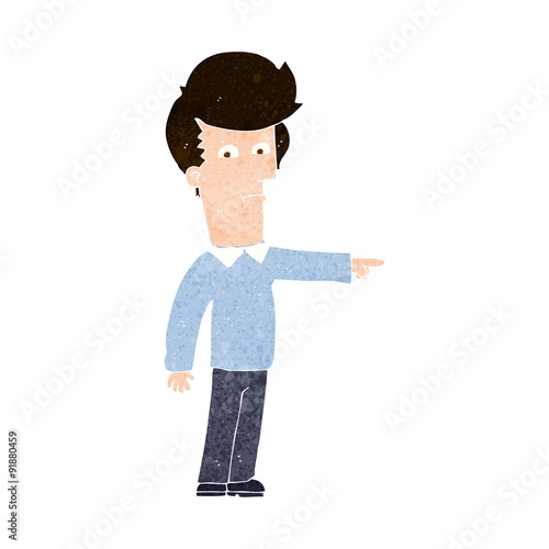 cartoon man pointing