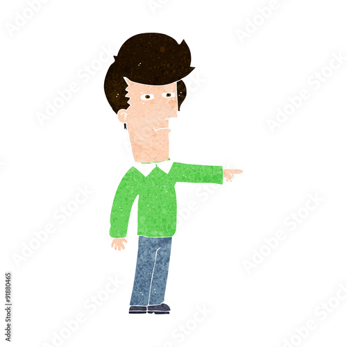cartoon man blaming