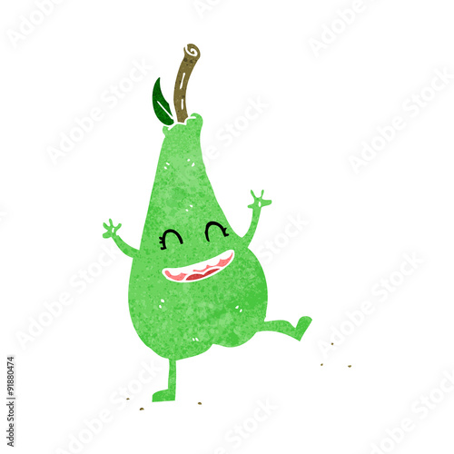 cartoon happy dancing pear