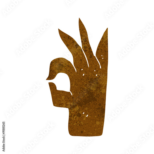 cartoon okay hand gesture