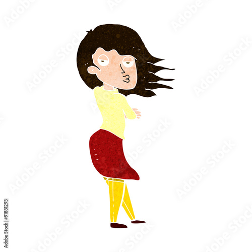 cartoon woman making photo face