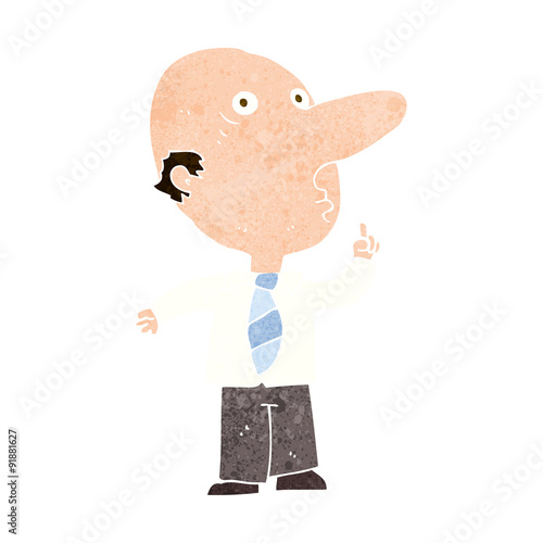 cartoon bald man asking question