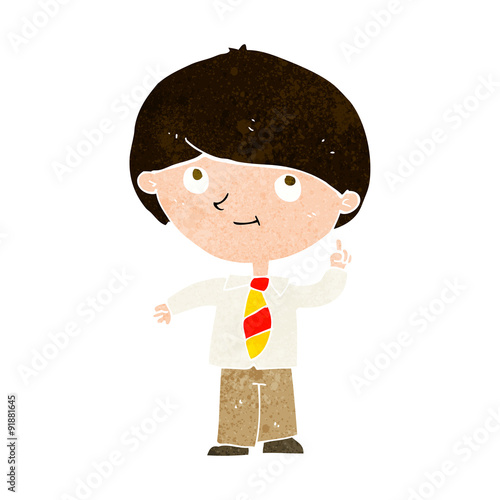 cartoon boy with idea