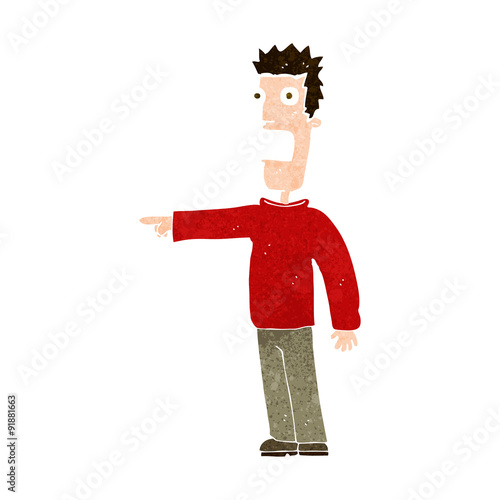 cartoon terrified man