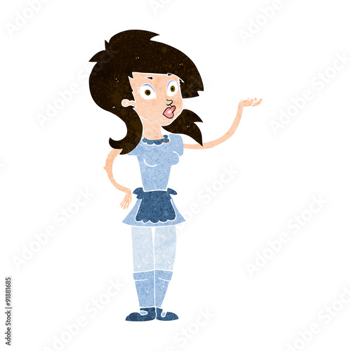 cartoon pretty waitress