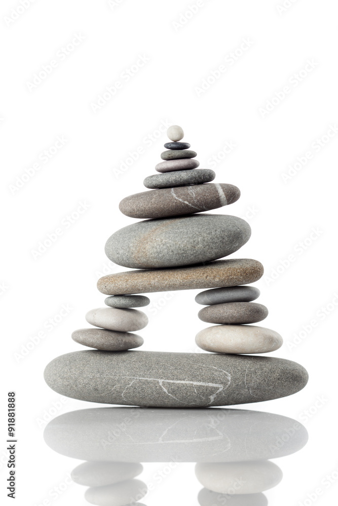 Balanced stack of different river stones Balanced stack of different river stones