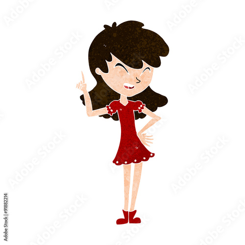 cartoon girl making point