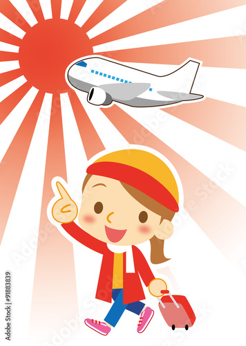 新春空の旅　ポニーテールのお姉さん