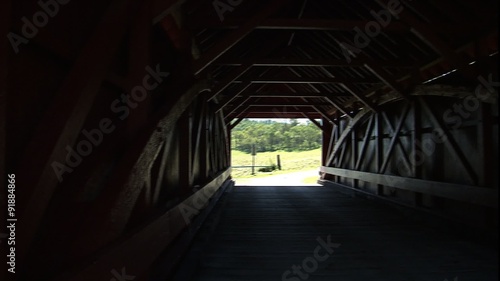 Interior of Bailey bridge to creek photo