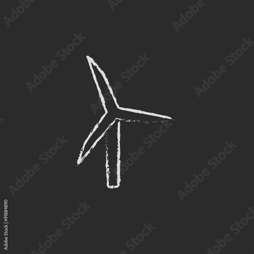 Windmill icon drawn in chalk.