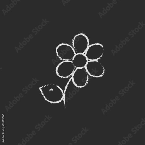 Flower icon drawn in chalk.