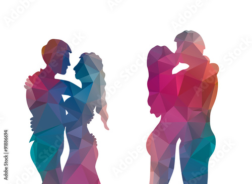 low poly couples dancing