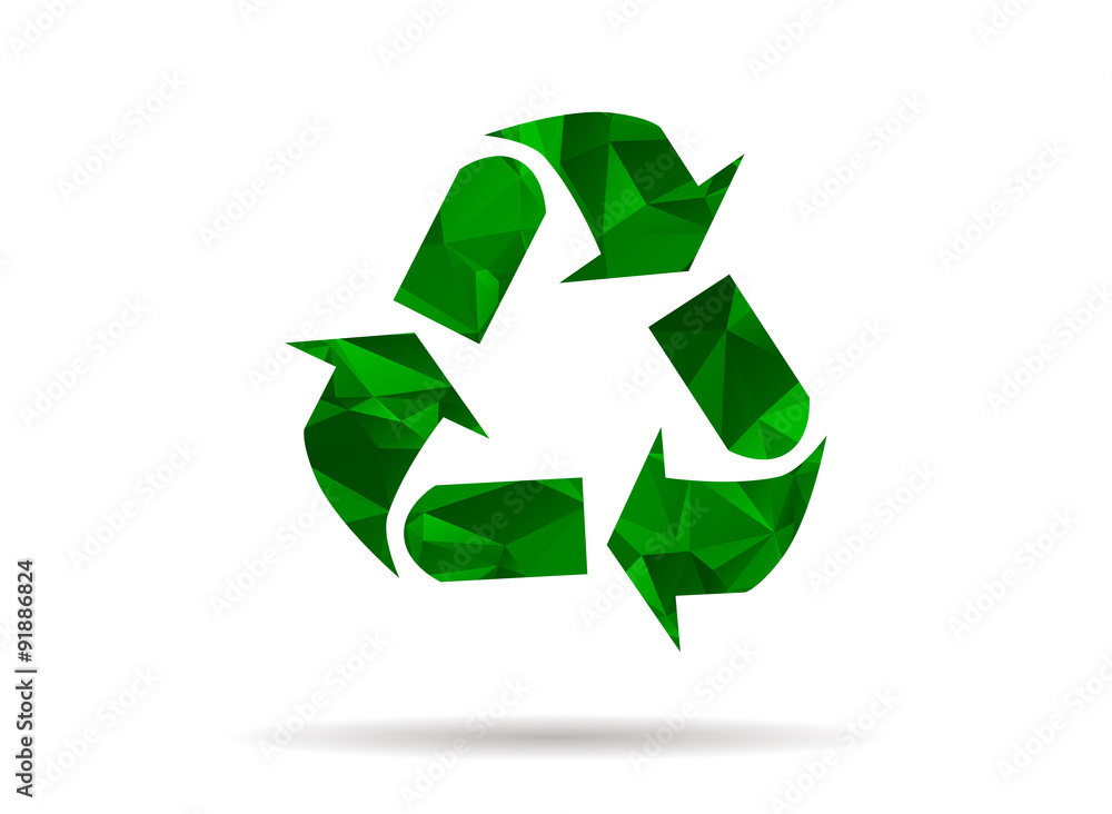 Obraz premium low poly recycling symbol