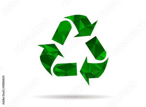 low poly recycling symbol